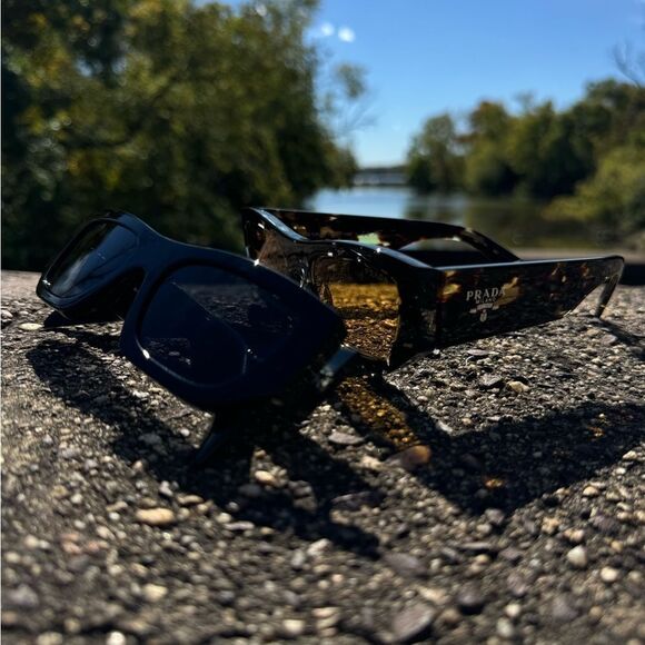 PRADA SUNGLASSES PRA01S 15O10C Havana Black Transparent/Yellow Unisex NEW main image 8